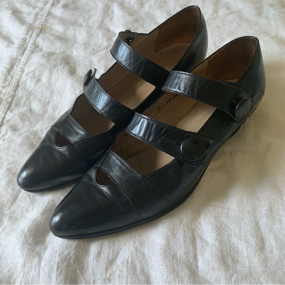 Robert Clergerie Black Heeled Mary Janes Sz 8